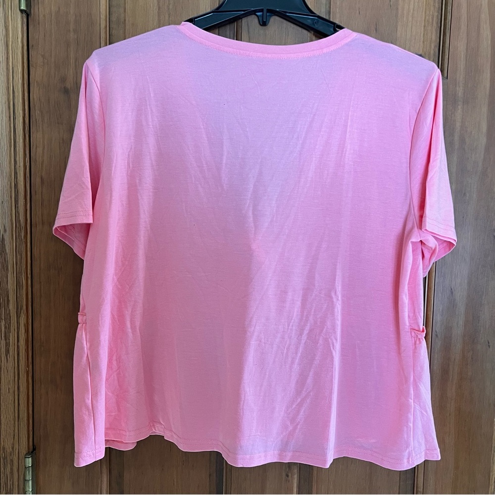 Pink Ruffle Tie-Front Top-XXL - Picture 2 of 4